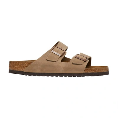 Birkenstock Arizona Waxy Leather Sandals In Beige