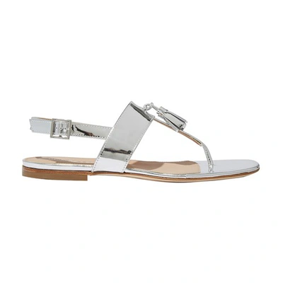 Scarosso Emma Tassel-detail Sandals In Silver - Calf Leather