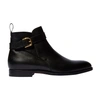 Scarosso Taylor Buckled Ankle Boots In Black Calf