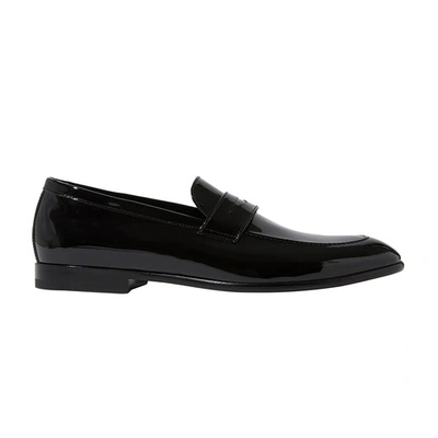 Scarosso Marzio Penny Loafers In Black Patent Leather