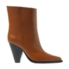 Scarosso Emily Heeled Leather Boots In Chestnut Calf