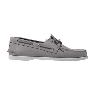 Scarosso Orlando Leather Boat Shoes In Grey - Nubuck Leather