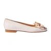 Scarosso Cloe Patent Leather Ballerina Shoes In Nude Patent