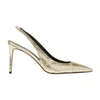 Scarosso X Brian Atwood Sutton Slingback Pumps In Gold Elaphe