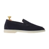 Scarosso Ludovica Suede Loafers In Blue Suede