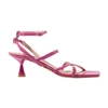 Scarosso Sally Leather Sandals In Fuchsia Calf