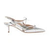 Scarosso X Paula Cademartori Cinderella Leather Pumps In Silver Laminated Calf