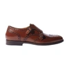 Scarosso Kate Leather Monk Shoes In Brown Calf
