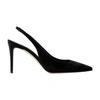 Scarosso X Brian Atwood Sutton Slingback Pumps In Black Suede