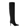 Scarosso X Brian Atwood Carra Suede Boots In Black Suede