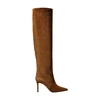 Scarosso X Brian Atwood Carra Suede Boots In Tobacco Suede