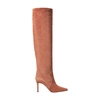 Scarosso Carra High Boots In Dusty Pink Suede