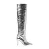 Scarosso X Brian Atwood Carra Metallic-effect Boots In Silver Calf