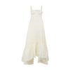 Anna October Snowdrop Asymmetric Cotton-blend Maxi Dress In Ivory