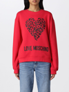 Love Moschino Sweatshirt With Logo In Cherry
