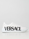 Versace Man Sneakers White Size 11 Calfskin In White