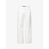 VALENTINO BRANDED-CHAIN REGULAR-FIT WIDE STRETCH-COTTON TROUSERS