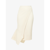 Stella Mccartney Asymmetric Panel Ribbed Skirt In Cream