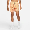 Nike Men's Flex Stride Nathan Bell 7 Inch Printed Running Shorts In Orange Chalk