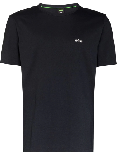 Hugo Boss Logo-print Short-sleeve T-shirt In Blue