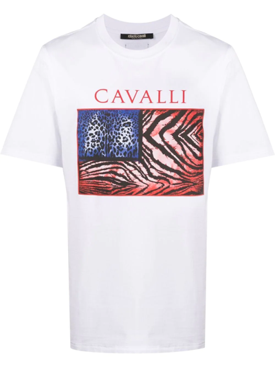 Roberto Cavalli Logo-print T-shirt In White