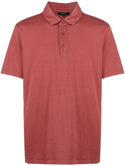 Vince Regular Fit Garment Dyed Cotton Polo Shirt In Washed Wild Barberry