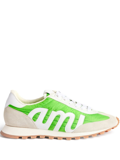 Ami Alexandre Mattiussi Logo-patch Panelled Low-top Trainers In White