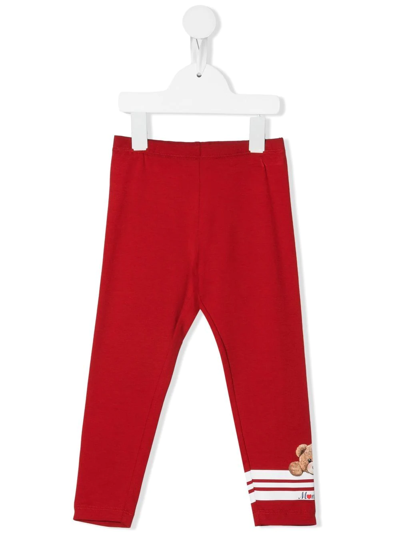 Monnalisa Kids' Teddy Bear-print Trousers In Red
