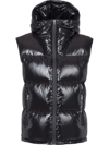 Balmain Puffer Hooded Sleeveless Jacket In Black