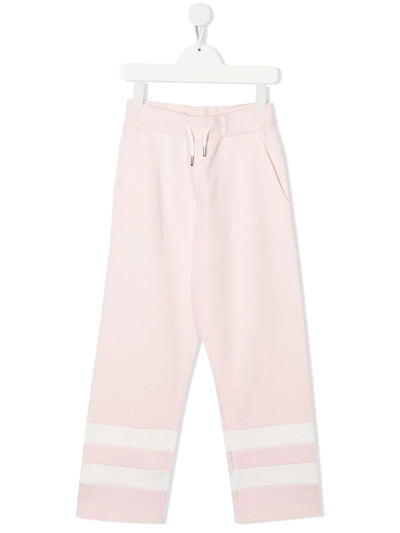 Marni Kids' 条纹细节抽绳运动裤 In Pink