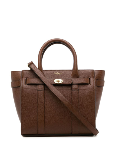 Mulberry Mini Bayswater Grained Bag In Brown
