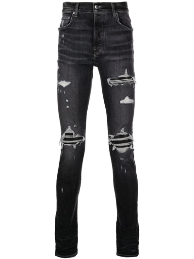 Amiri Distressed-finish Skinny Jeans In Black