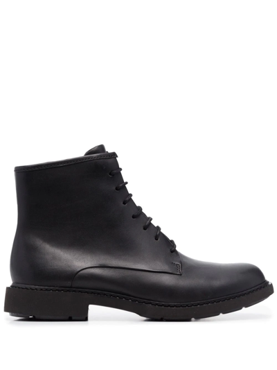 Camper Ankle Lace-up Fastening Boots In Black