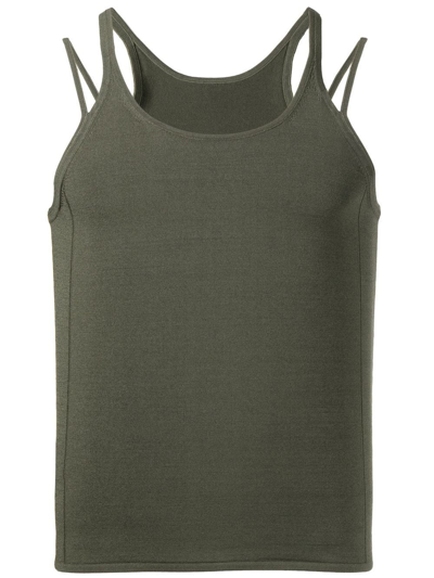 Dion Lee Density Double-strap Tank Top In Shadow Green