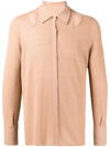 Dion Lee Wool-blend Rib Pointelle Shirt In Brown