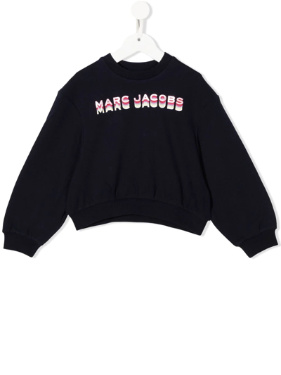 The Marc Jacobs Kids' Logo印花棉卫衣 In Blue