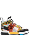 MOSCHINO SNAKESKIN HIGH-TOP SNEAKERS