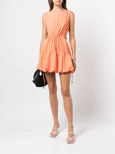 Jonathan Simkhai Beaded-belt Detail Mini Dress In Orange