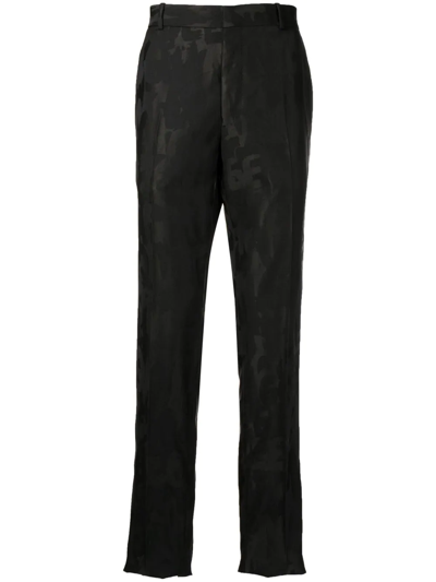 Alexander Mcqueen Graffiti Jacquard Tailored Trousers In Black