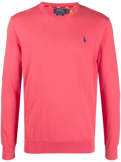 Polo Ralph Lauren Embroidered-logo Cotton Jumper In Red