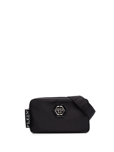 Philipp Plein Hexagon Logo Plaque Belt Bag In Black