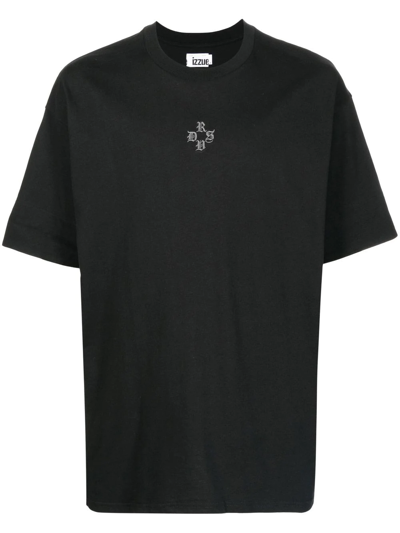 Izzue Slogan-print Short-sleeved T-shirt In Black