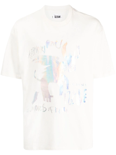 Izzue Logo-print Detail T-shirt In White