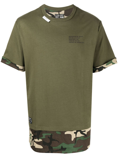 Izzue Camouflage Print-detail Short-sleeved T-shirt In Green