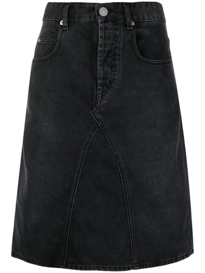 Isabel Marant Étoile Fiali A-line Denim Midi Skirt In Black