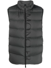 Moncler Amak Brand-print Relaxed-fit Shell-down Gilet In Charcaol