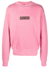 Palm Angels Box Logo-embossed Cotton-jersey Sweatshirt In Pink