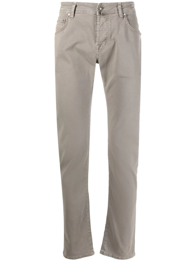 Jacob Cohen Five-pocket Cotton Straight-leg Trousers In Neutrals