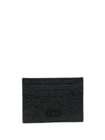 Ferragamo Logo-embossed Leather Cardholder In Black