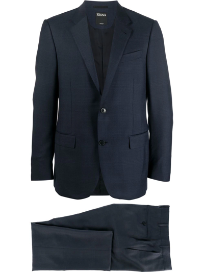Zegna Single-breasted Tailored Suit In Multicolor